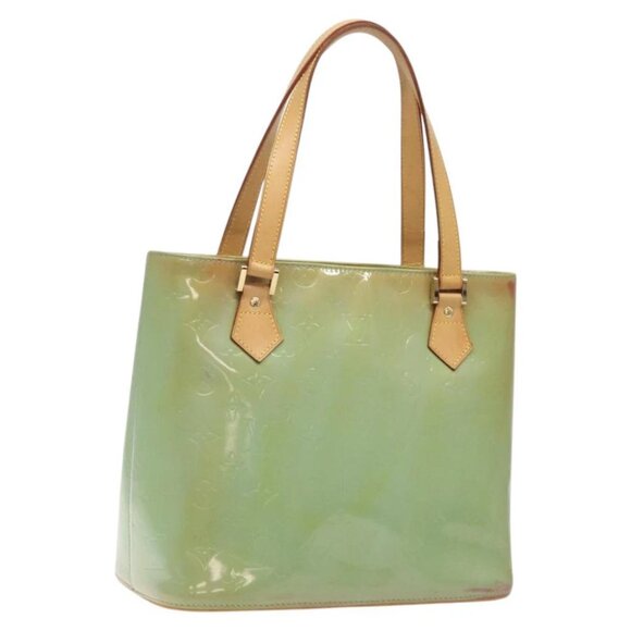 LOUIS VUITTON Monogram Vernis Houston Hand Bag Baby Blue - Picture 1 of 14